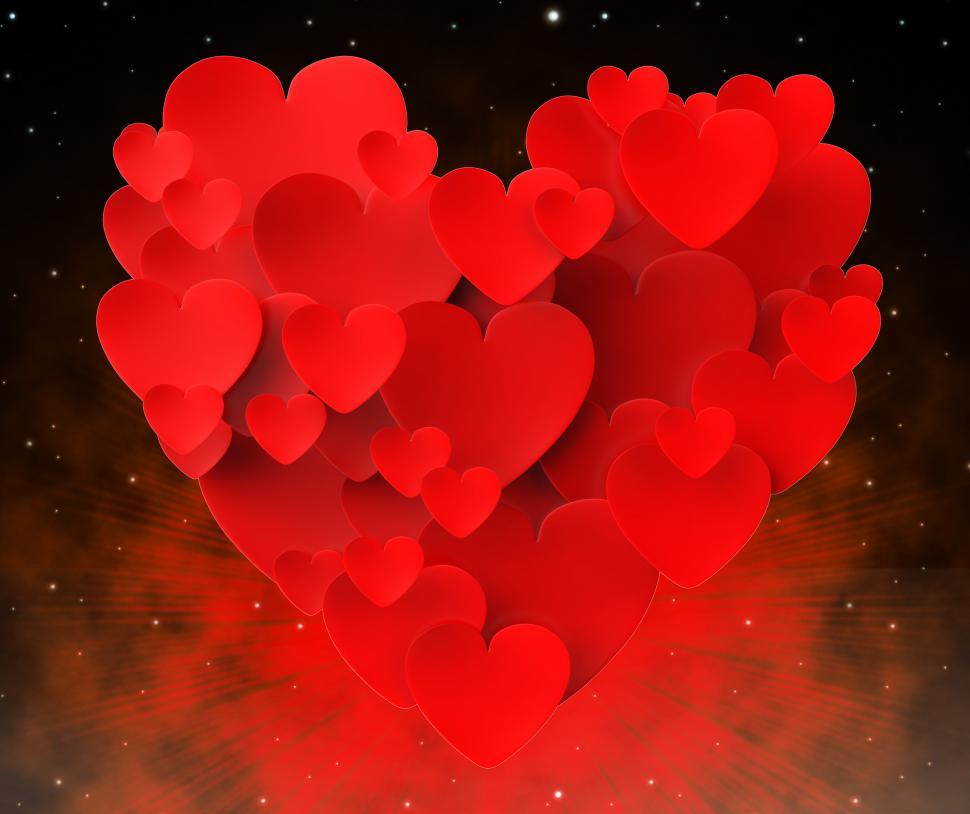 Free Image of Heart Made With Hearts Means Beautiful Marriage Or Passionate Re 