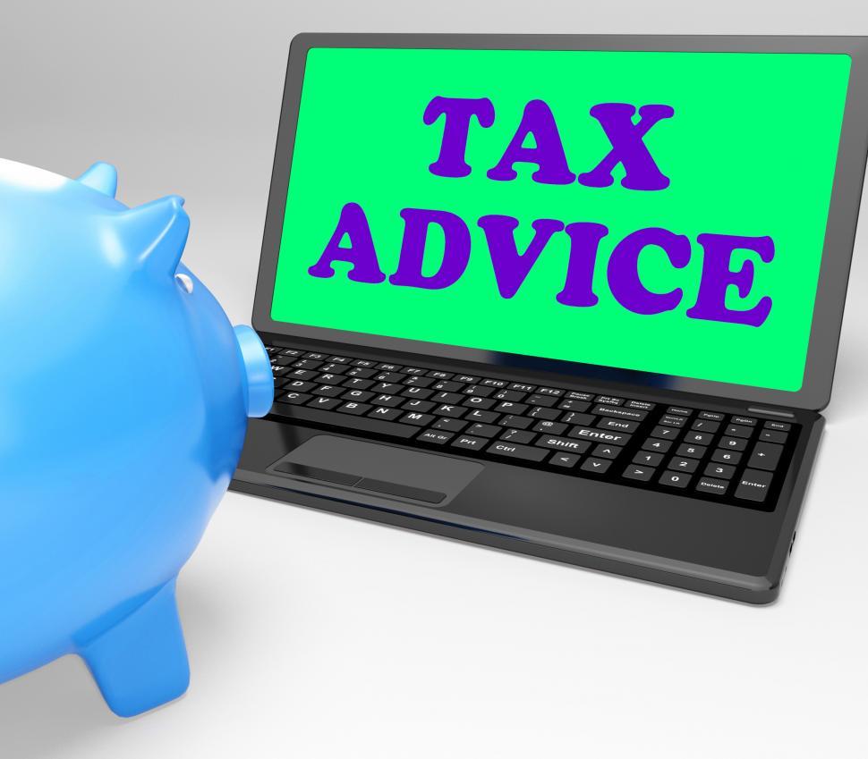Free Image of Tax Advice Laptop Shows Professional Advising On  Taxation 