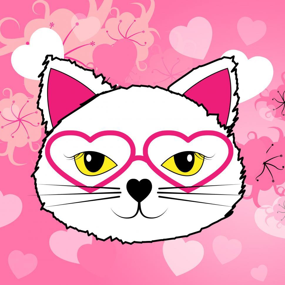 Free Image of Hearts Cat Means Valentine Day And Felines 