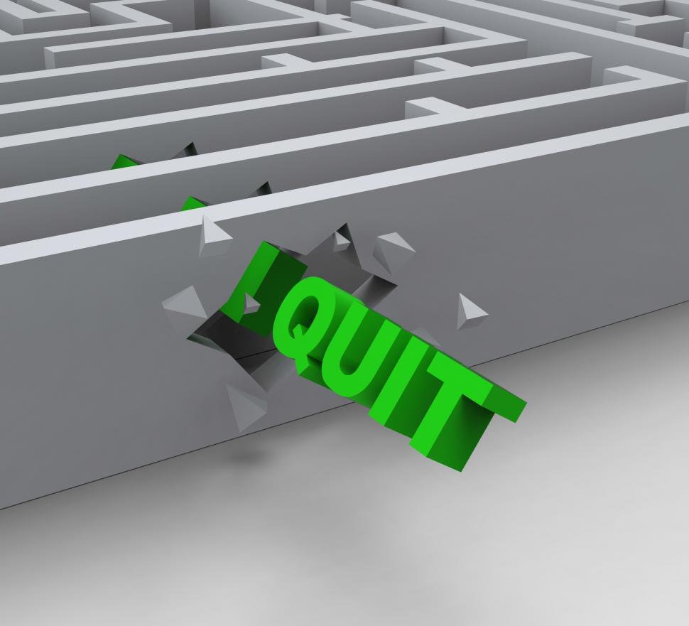 Free Image of Quit Word Shows Resignation Or Resigning 