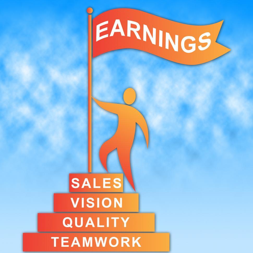 Free Image of Earnings Flag Represents Earns Revenue And Profit 