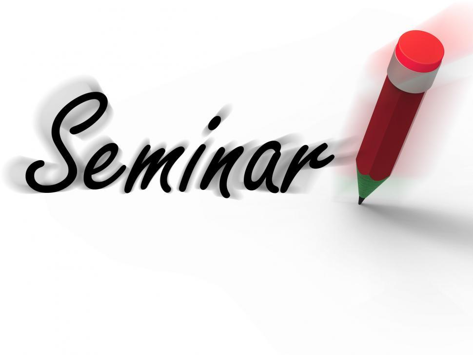 Download Free Stock Photo of Seminar with Pencil Displays Written Appointment for a Business  