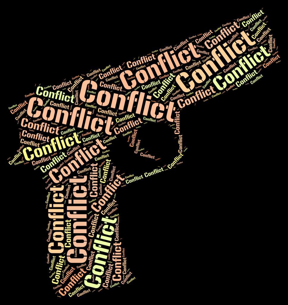 Free Image of Conflict Word Shows Battle Encounter And Words 