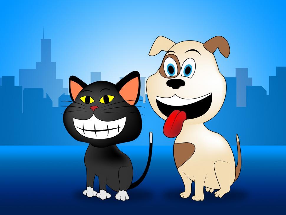 Free Image of Happy Pets Represents Domestic Cat And Canines 