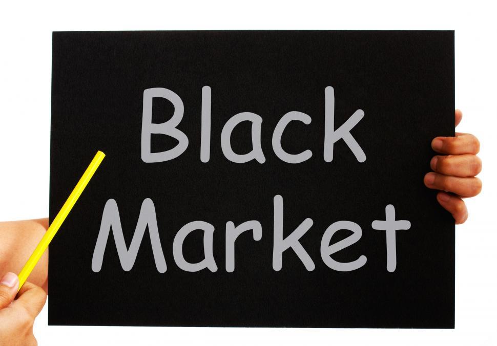 Free Image of Black Market Blackboard Means Illegal Buying And Selling 