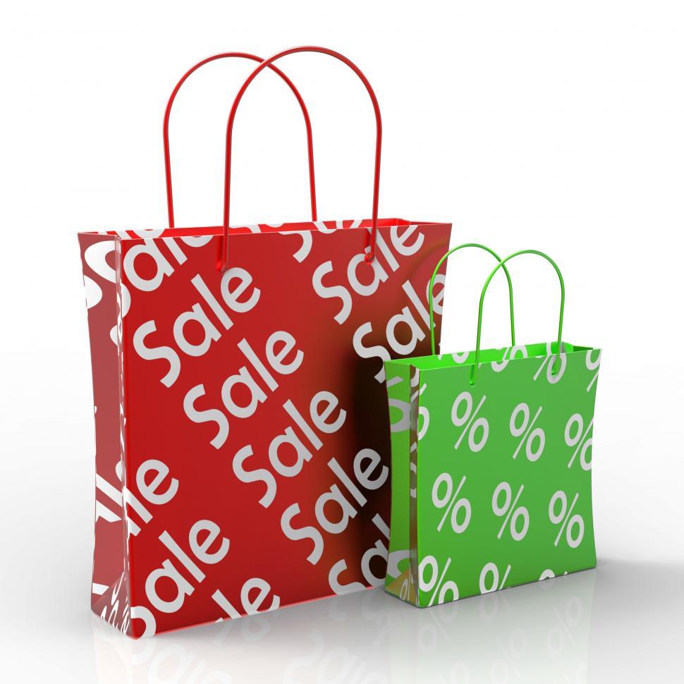 Free Image of Sale Shopping Bags Showing Reductions 