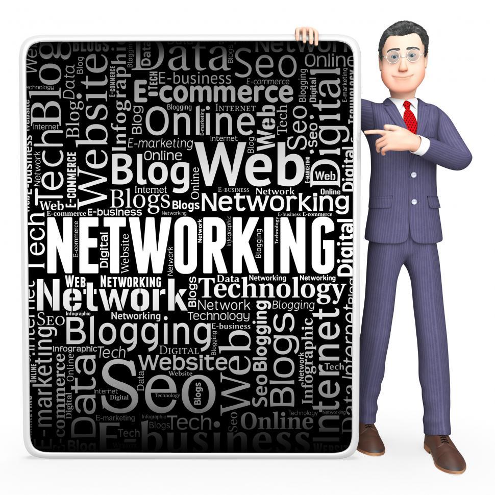 Free Image of Networking Sign Shows Internet Lan And Signs 