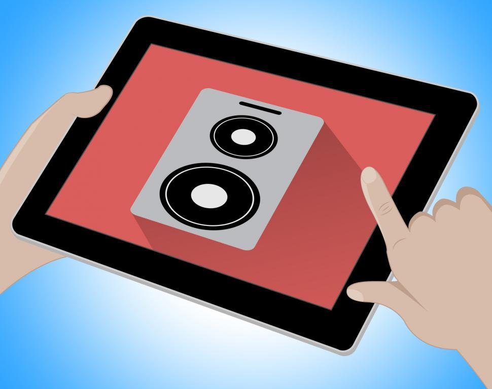 Free Image of Music On Tablet Indicates Songs 3d Illustration 