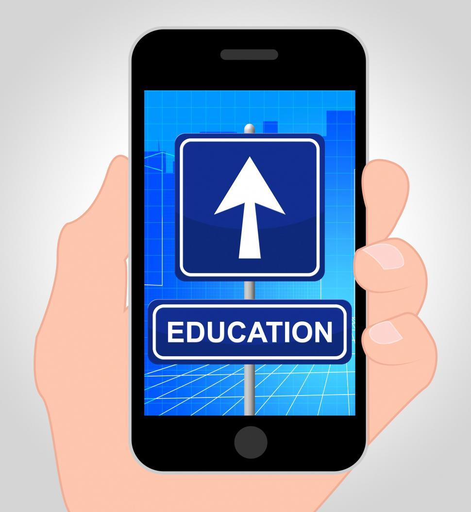 Free Image of Education Smartphone Shows Studying 3d Illustration 