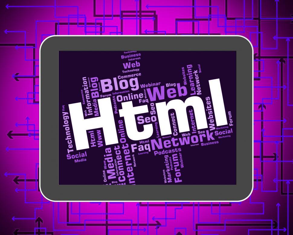 Free Image of Html Word Indicates Hypertext Markup Language And Web 
