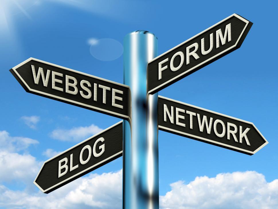Free Image of Website Forum Blog Network Signpost Shows Internet 