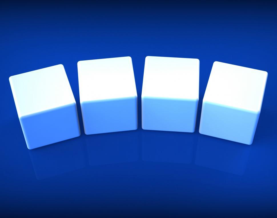 Free Image of Four Blank Dice Shows Copy Space For 4 Letter Words 