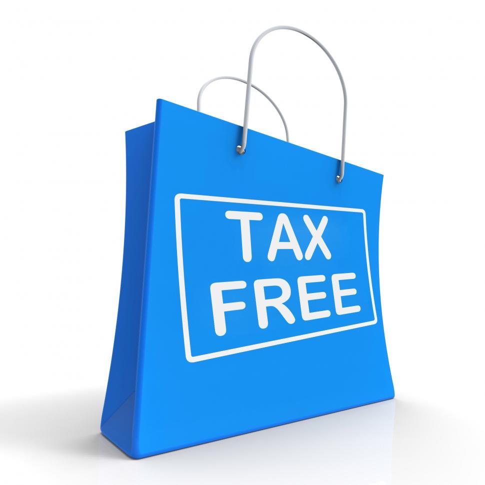 Free Image of Tax Free Shopping Bag Shows No Duty Taxation 