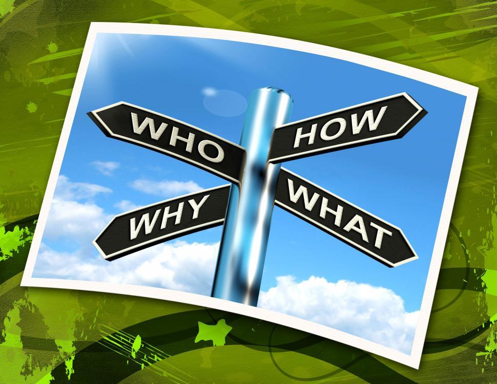 Free Image of Who How Why What Questions Sign Mean Researching And Investigati 