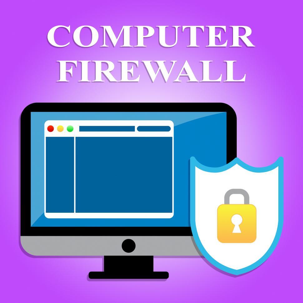 Free Image of Computer Firewall Shows Web Site And Digital Security 