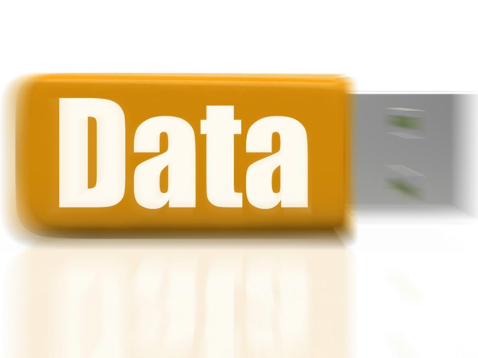 Free Image of Data USB drive Shows Digital Information And Dataflow 