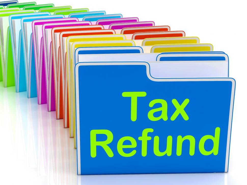 Free Image of Tax Refund Folders Show Refunding Taxes Paid 