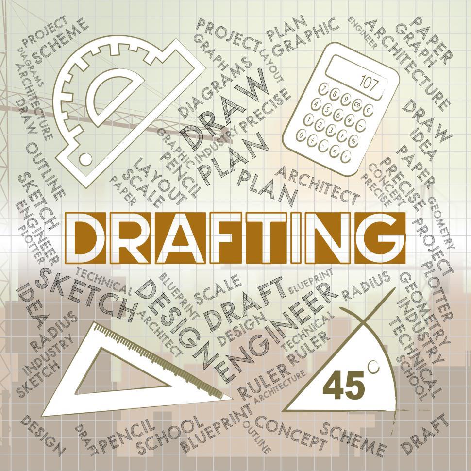 Free Image of Drafting Words Represents Blueprint Plan And Design 