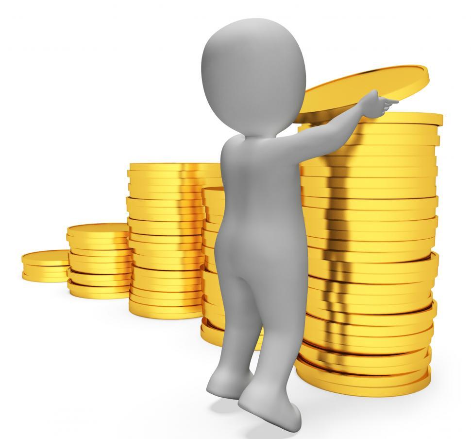 Free Image of Savings Coins Indicates Character Banking And Prosperity 3d Rend 