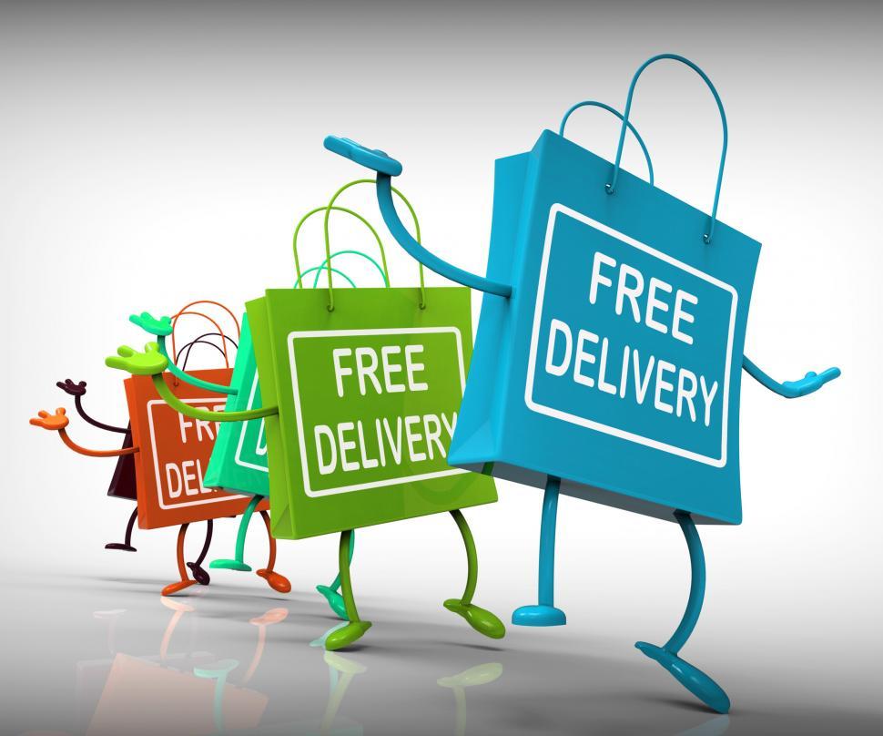 Free Image of Free Delivery Bags Show Promotion of no Charge for Shipment 