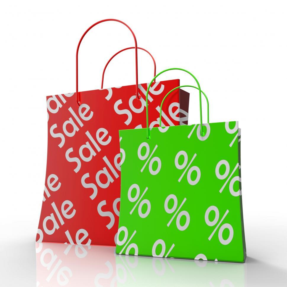 Free Image of Sale Shopping Bags Shows Reductions 