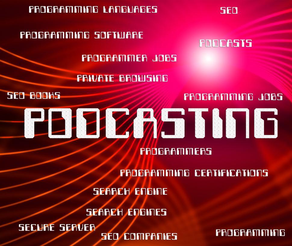 Free Image of Podcasting Word Shows Audio Words And Broadcasting 