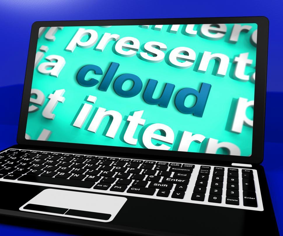 Free Image of Cloud On Laptop Shows Network Computing Or Networking Services 