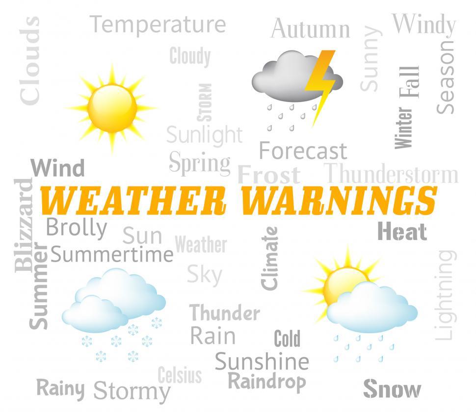 Free Image of Weather Warnings Shows Meteorological Conditions And Caution 