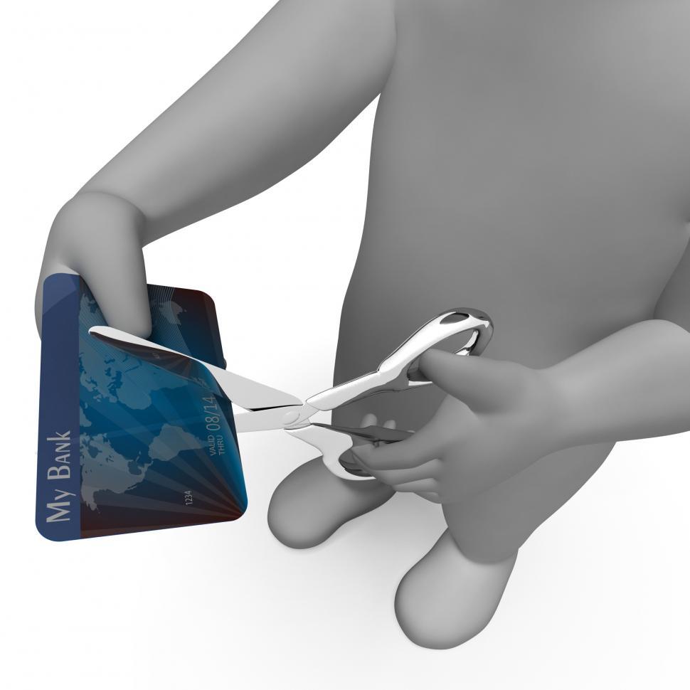 Free Image of Credit Card Shows Cut Spend And Payment 3d Rendering 