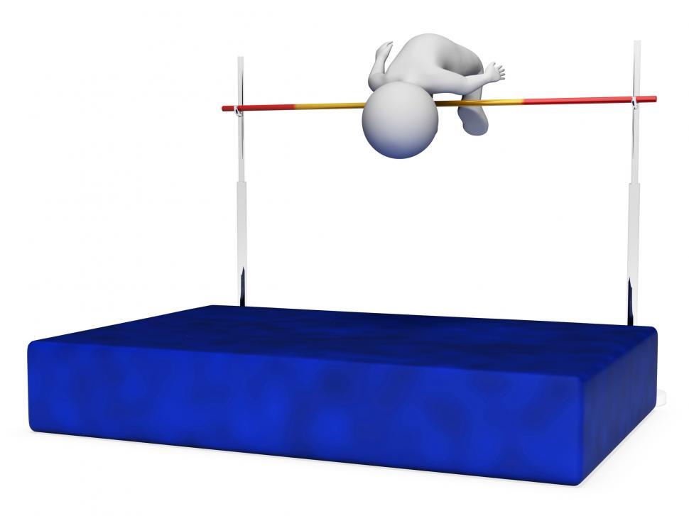 Free Image of High Jump Indicates Pole Vault And Athletic 3d Rendering 