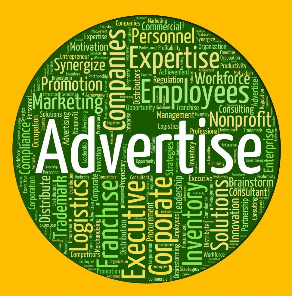 Free Image of Advertise Word Shows Promote Ads And Wordcloud 