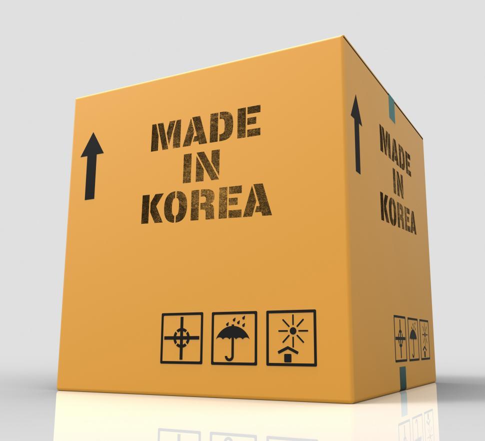 Free Image of Made In Korea Represents Trade Production And Parcel 3d Renderin 