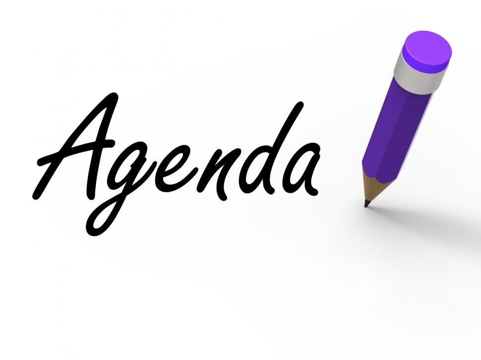 Free Image of Agenda With Pencil Means Written Agendas Schedules or Outlines 
