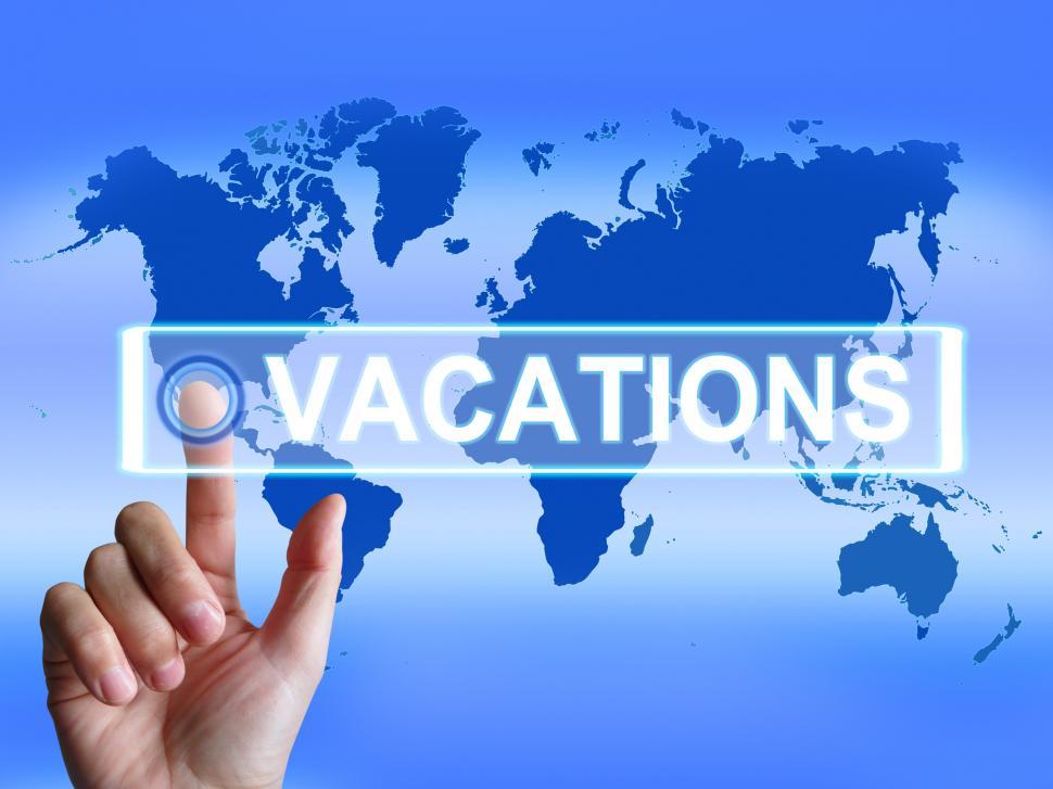 Free Image of Vacations Map Means Internet Planning or Worldwide Vacation Trav 