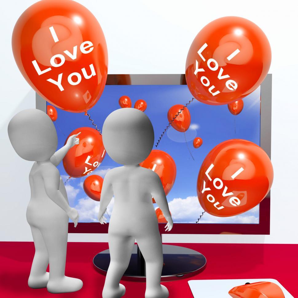 Free Image of I Love You Balloons Represent Online Greetings for Lovers 
