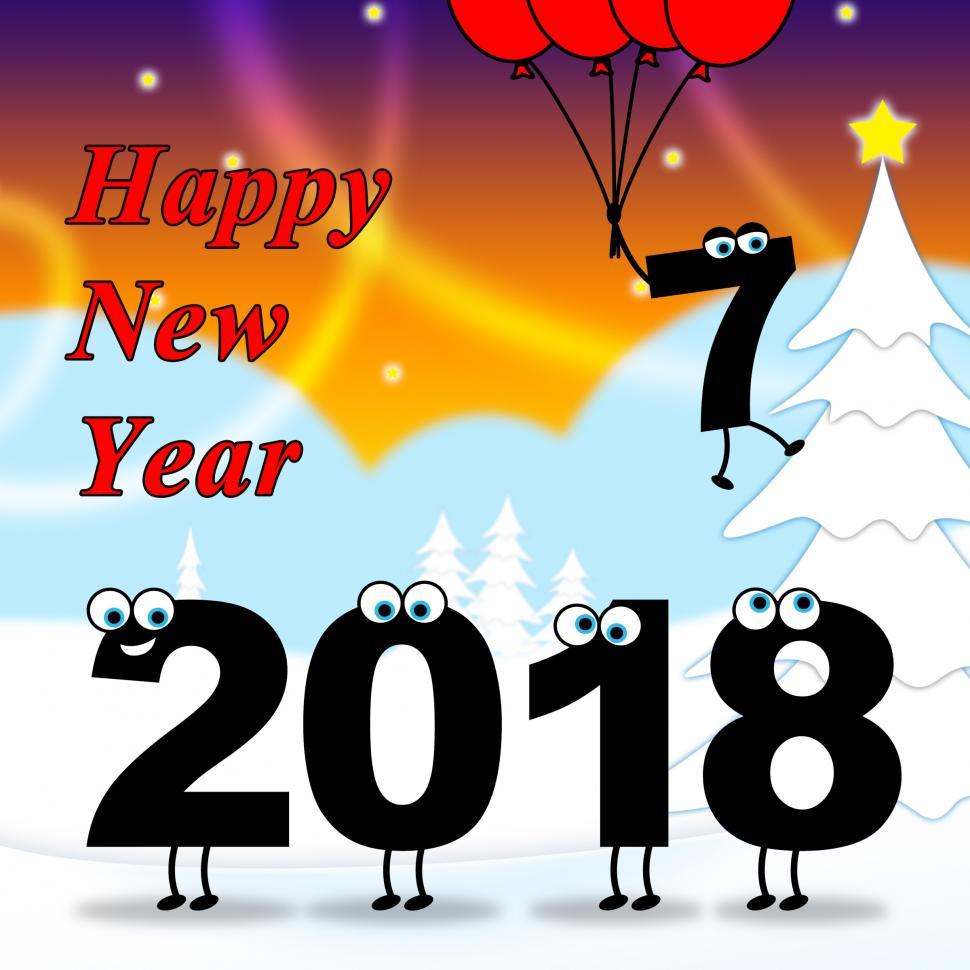 Free Image of Twenty Eighteen Indicates 2018 New Year 3d Illustration 
