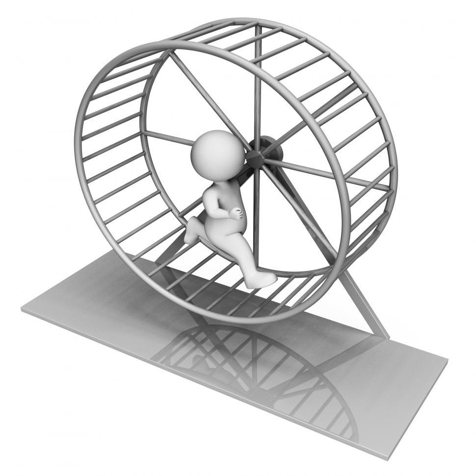 Free Image of Hamster Wheel Indicates Worn Out And Active 3d Rendering 