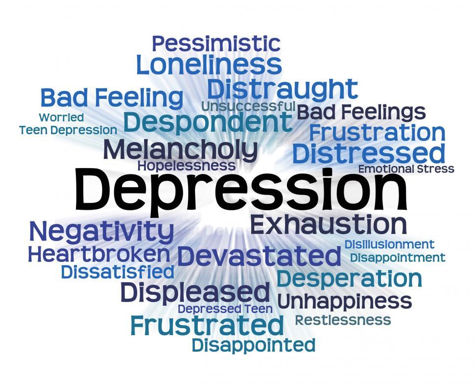 Free Image of Depression Word Means Lost Hope And Anxious 