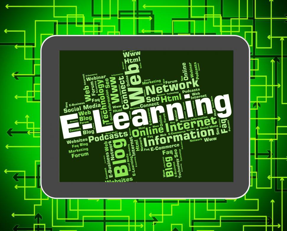 Free Image of Elearning Word Means World Wide Web And College 