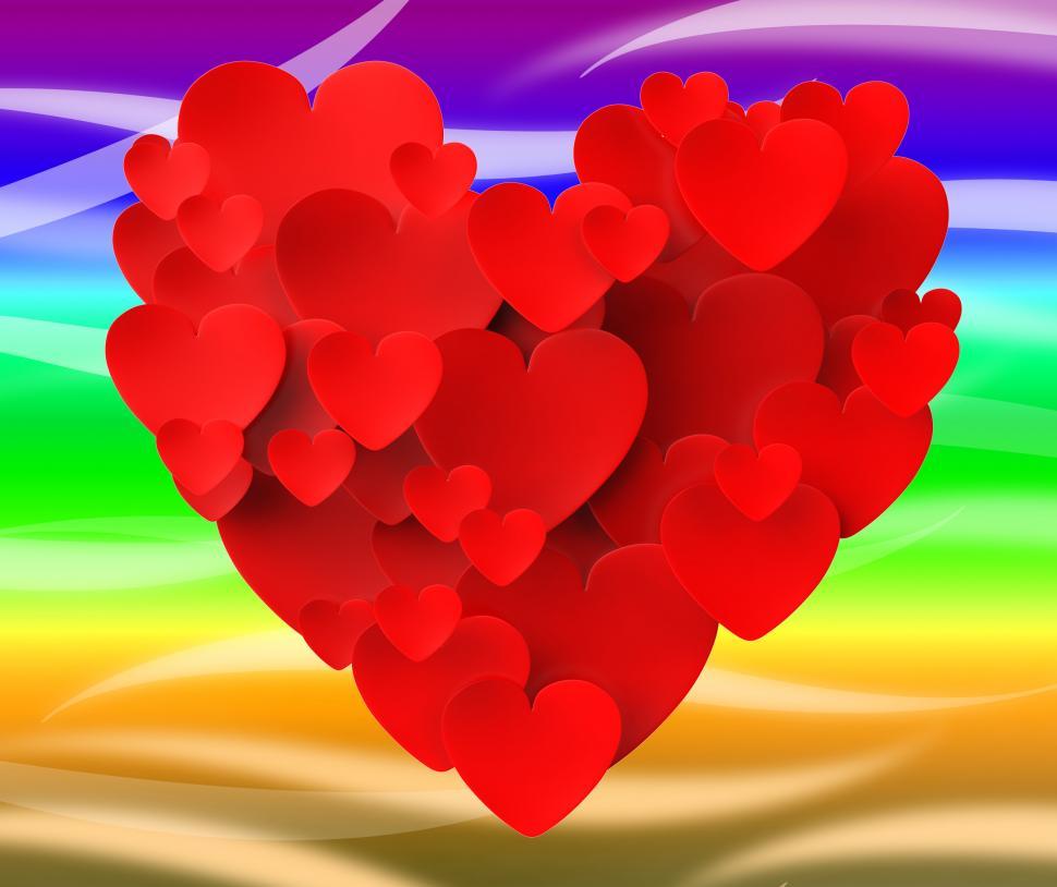 Free Image of Heart Made With Hearts Shows Summer Love Or Valentines Day 