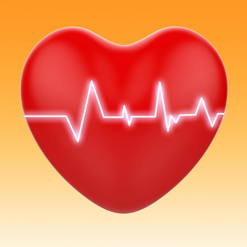 Free Image of Electro On Heart Means Cardiology Or Heart Health 