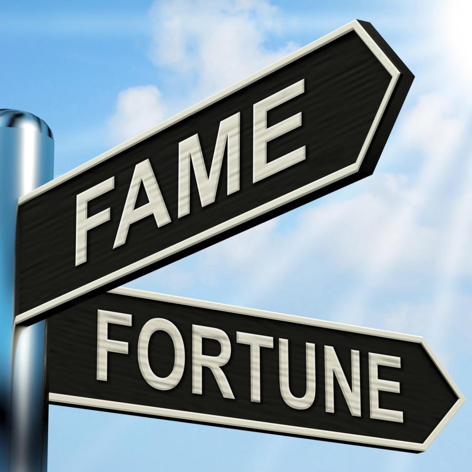 Free Image of Fame Fortune Signpost Means Famous Or Prosperous 