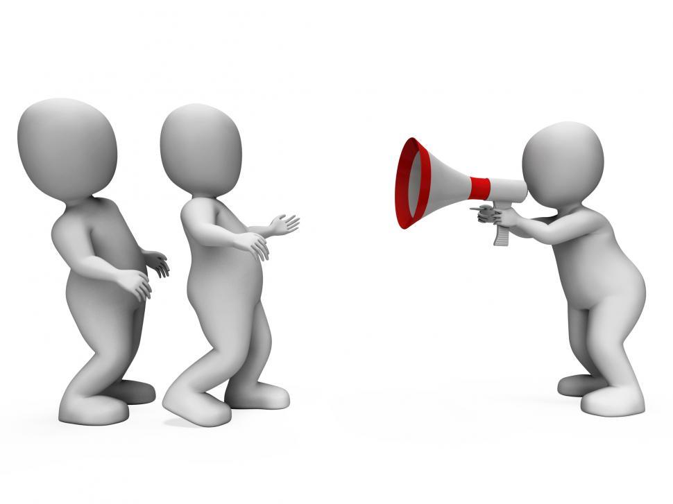 Free Image of Megaphone Character Shows Motivation Leadership And Do It 