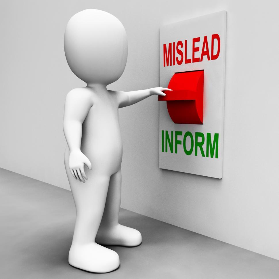 Free Image of Mislead Inform Switch Shows Misleading Or Informative Advice 