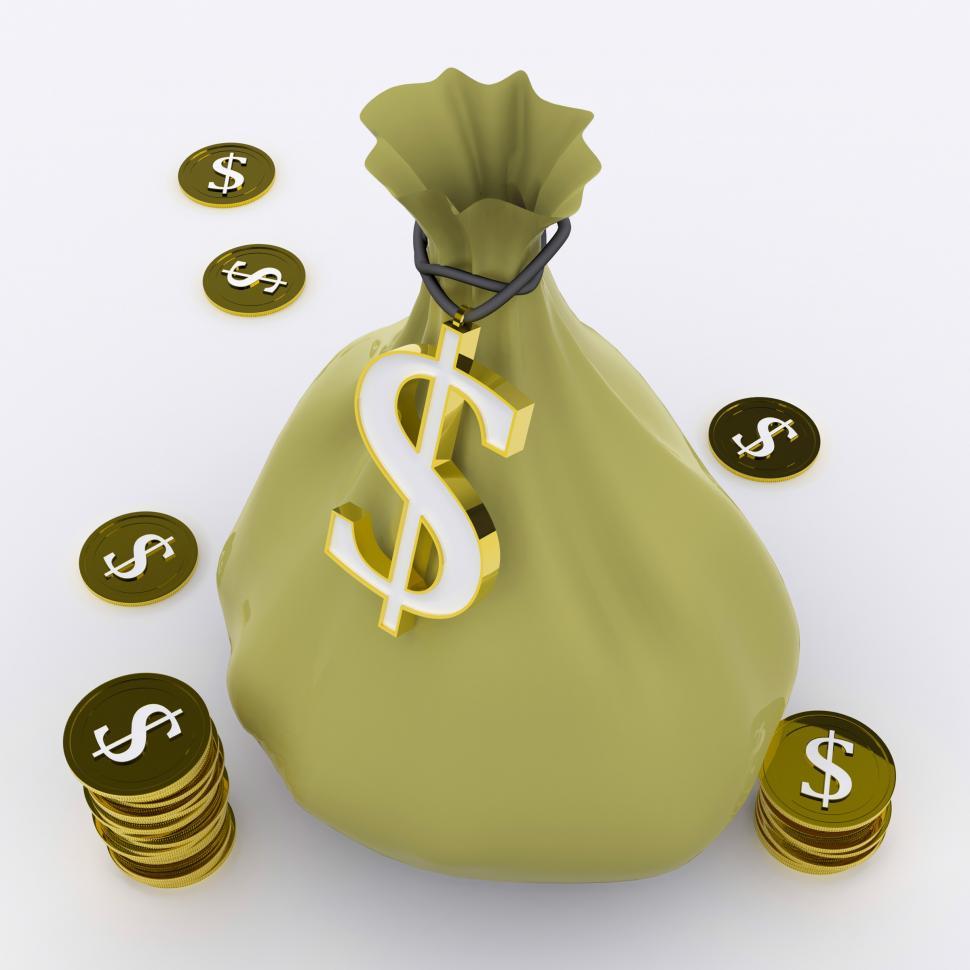 Free Image of Dollar Bag Means Wealth Currency Or Earnings 
