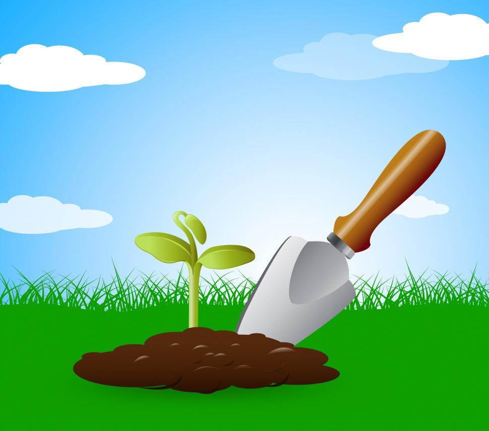Free Image of Gardening Trowel Represents Planting Flowers 3d Illustration 