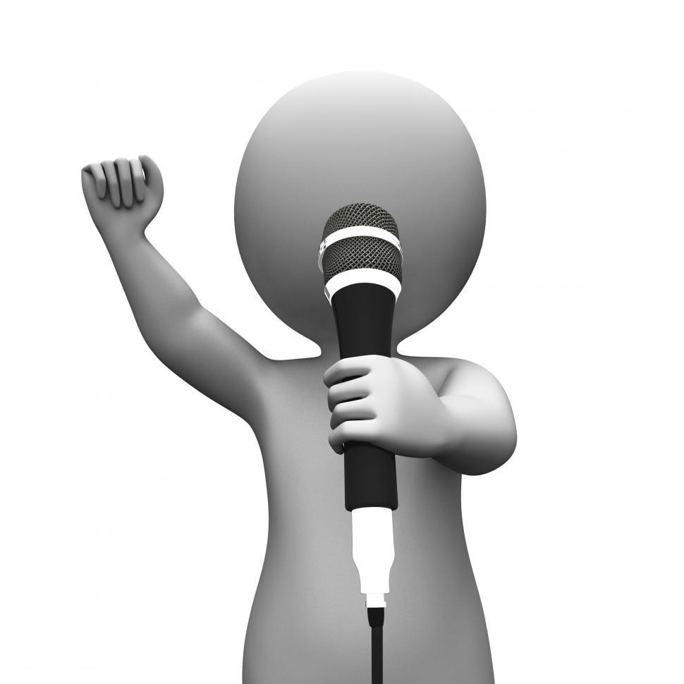 Free Image of Singer Singing Character Shows Music Or Karaoke Concert 