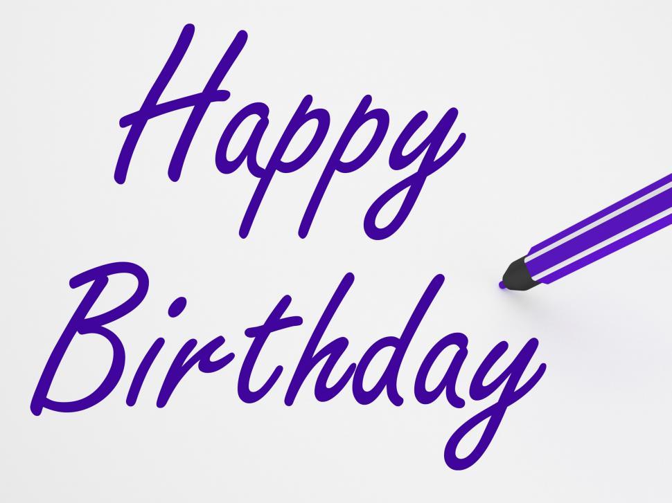 Free Image of Happy Birthday On Whiteboard Means Birthday Celebration Or Event 
