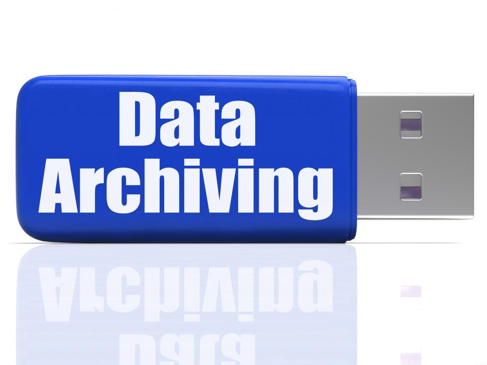 Free Image of Data Archiving Pen drive Shows Files Organization And Transfer 