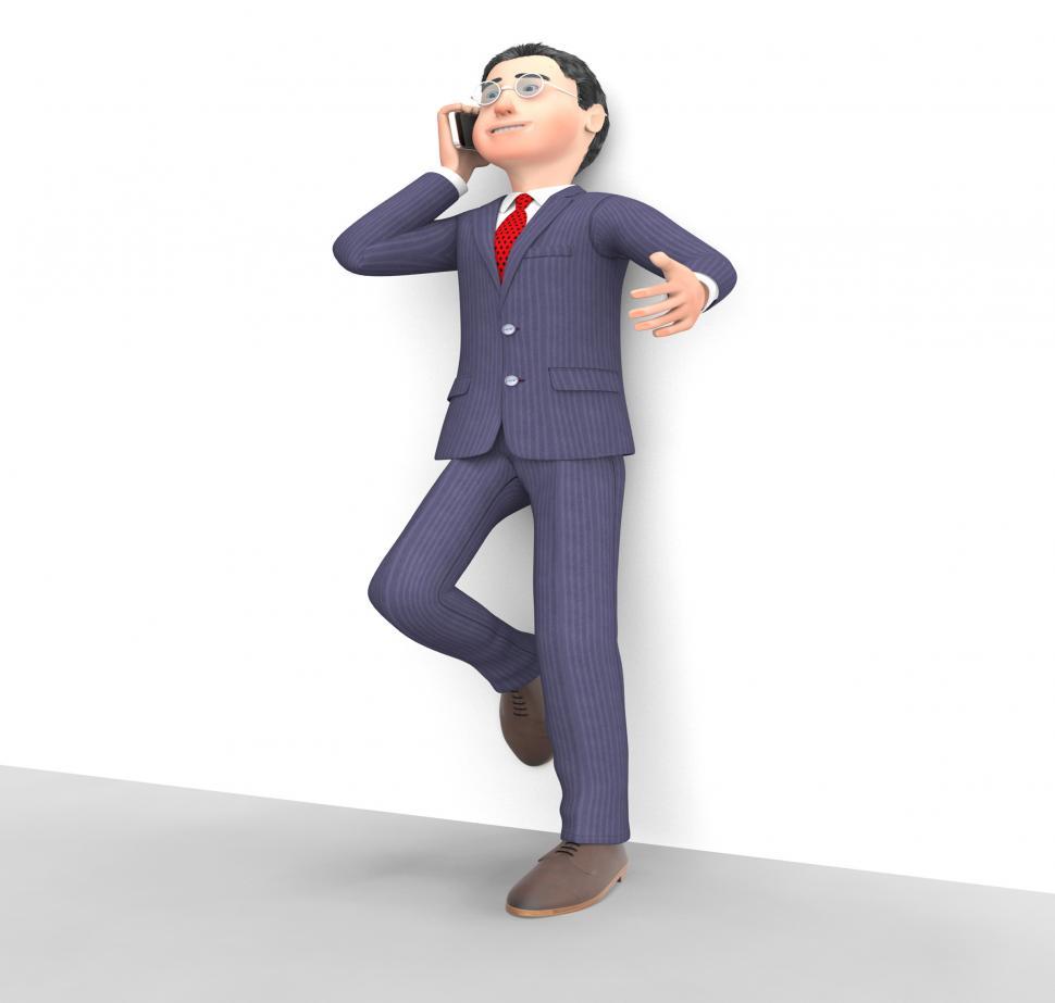 Free Image of Character Talking Means Phone Call And Calling 3d Rendering 